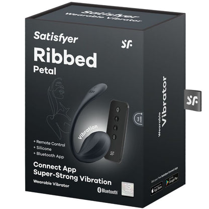 SATISFYER - RIBBED PETAL STIMOLATORE PUNTO G TELECOMANDO NERO APP GRATUITA - SATISFYER PARTNER | Lingerie Harness Boutique