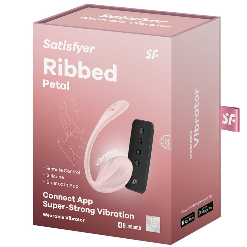 SATISFYER - RIBBED PETAL STIMOLATORE CON TELECOMANDO G POINT ROSE APP FREE - SATISFYER PARTNER | Lingerie Harness Boutique
