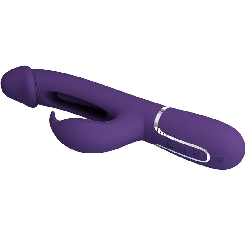 PRETTY LOVE - VIBRATORE MULTIFUNZIONE KAMPAS RABBIT 3 IN 1 CON LINGUA VIOLA - PRETTY LOVE FLIRTATION | Lingerie Harness Boutique