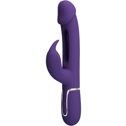 PRETTY LOVE - VIBRATORE MULTIFUNZIONE KAMPAS RABBIT 3 IN 1 CON LINGUA VIOLA - PRETTY LOVE FLIRTATION | Lingerie Harness Boutique