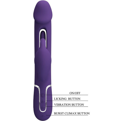 PRETTY LOVE - KAMPAS RABBIT 3 IN 1 MULTIFUNCTIONAL VIBRATOR WITH PURPLE TONGUE