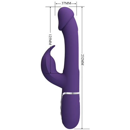 PRETTY LOVE - VIBRATORE MULTIFUNZIONE KAMPAS RABBIT 3 IN 1 CON LINGUA VIOLA - PRETTY LOVE FLIRTATION | Lingerie Harness Boutique