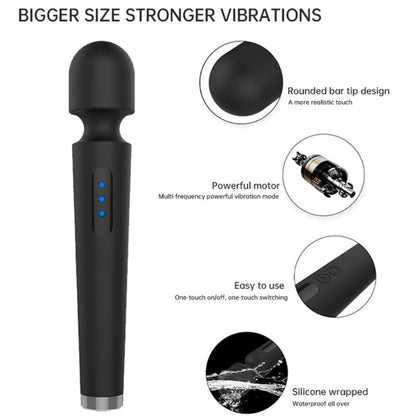 ARMONY - X POWER MASSAGGIATORE E VIBRATORE GRANDE 7 VIBRAZIONI NERO - ARMONY MASSAGERS | Lingerie Harness Boutique