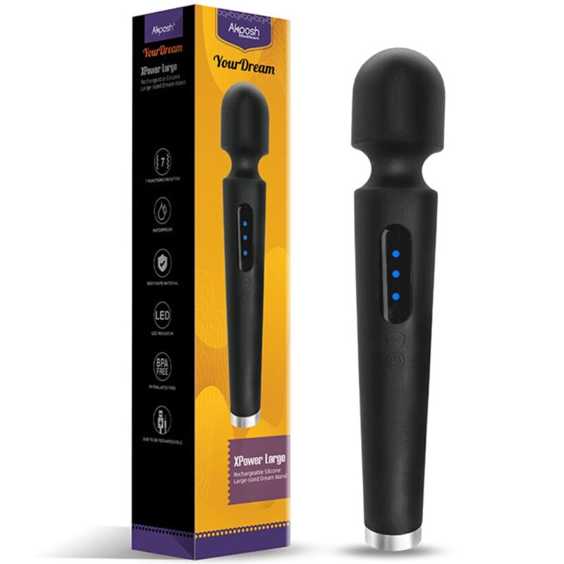 ARMONY - X POWER MASSAGGIATORE E VIBRATORE GRANDE 7 VIBRAZIONI NERO - ARMONY MASSAGERS | Lingerie Harness Boutique