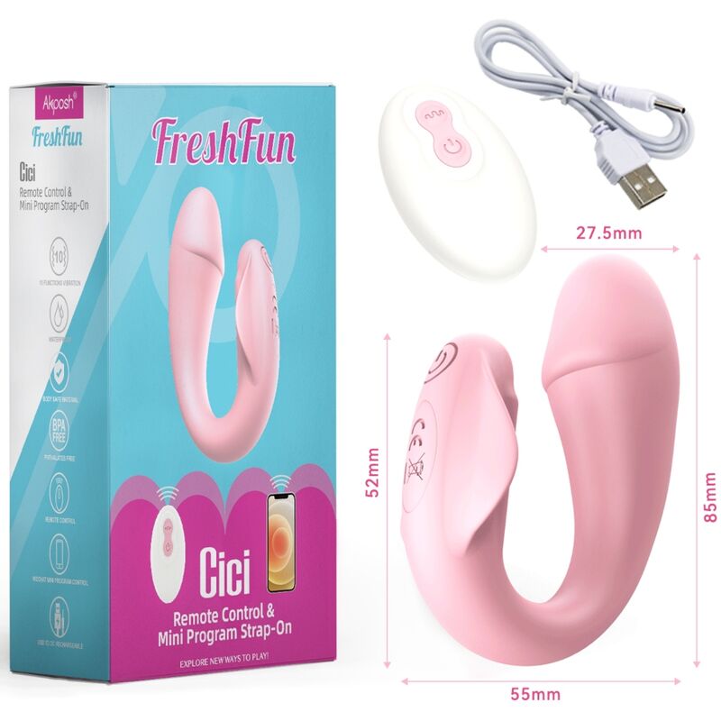 ARMONY - FRESHFUN CICI VIBRATORE STAP-ON TELECOMANDO E APP 10 VIBRAZIONI ROSA - ARMONY VIBRATORS | Lingerie Harness Boutique