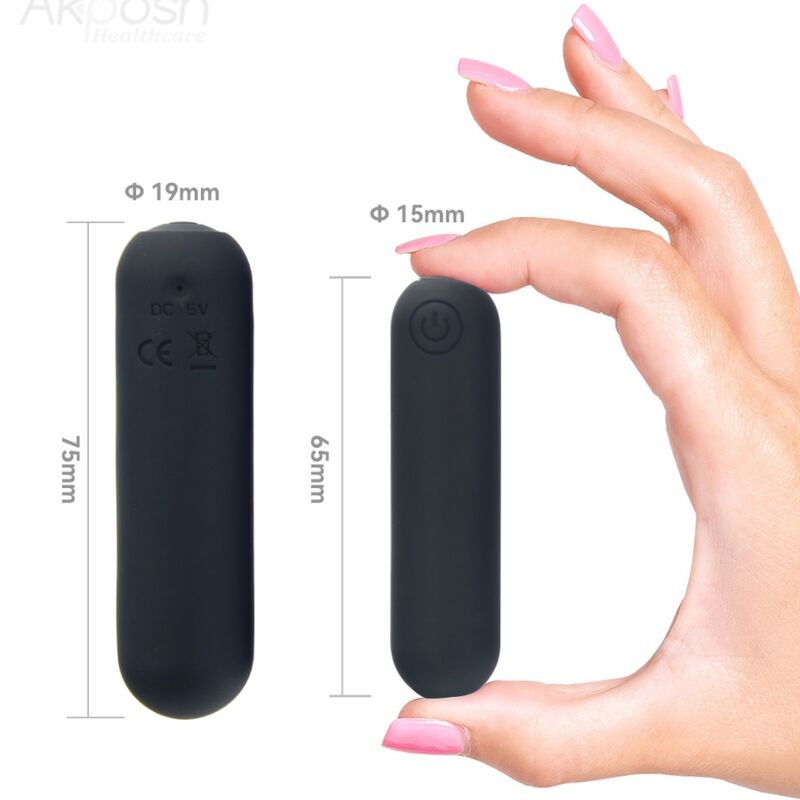 ARMONY -SPLASH HEHE VIBRATORE BULLET IN SILICONE 10 VIBRAZIONI 65 X 15 CM NERO - ARMONY STIMULATORS | Lingerie Harness Boutique