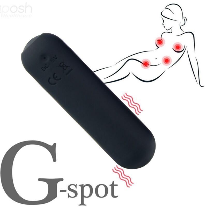 ARMONY - SPLASH HAHA VIBRATORE BULLET IN SILICONE 10 VIBRAZIONI 75 X 19 CM NERO - ARMONY STIMULATORS | Lingerie Harness Boutique