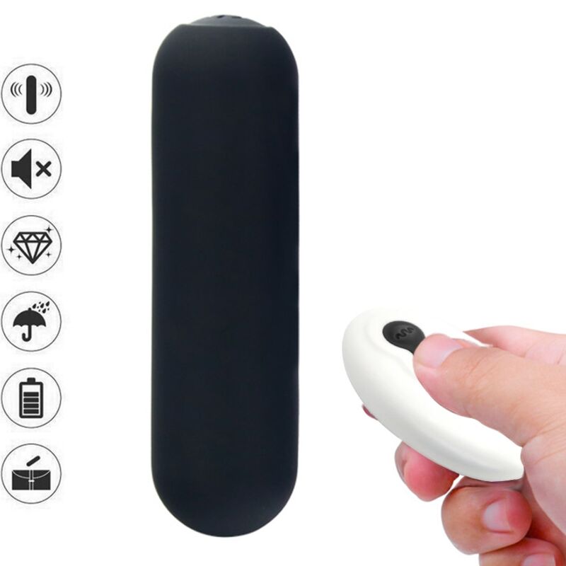 ARMONY - SPLASH JOIE VIBRATORE BULLET IN SILICONE TELECOMANDO 10 VIBRAZIONI 75 X 19 CM NERO - ARMONY STIMULATORS | Lingerie Harness Boutique