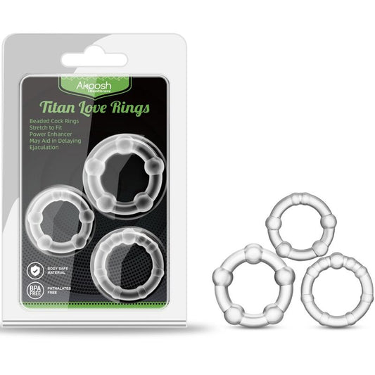 ARMONY - TITAN LOVE ANELLO CON PERLINE CARNE - ARMONY FOR HIM | Lingerie Harness Boutique