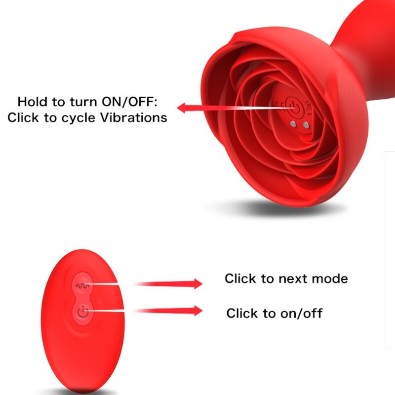 ARMONY - EXTREME A BLOOM VIBRATORE ROSE E TELECOMANDO PLUG ANALE ROSSO - ARMONY ANAL | Lingerie Harness Boutique