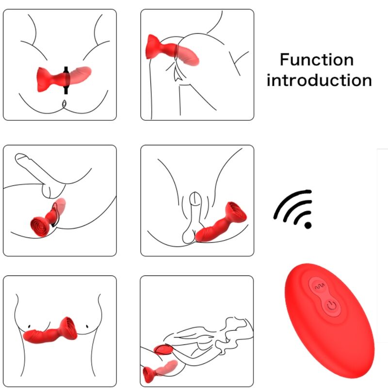 ARMONY - EXTREME A BLOOM VIBRATORE ROSE E TELECOMANDO PLUG ANALE ROSSO - ARMONY ANAL | Lingerie Harness Boutique