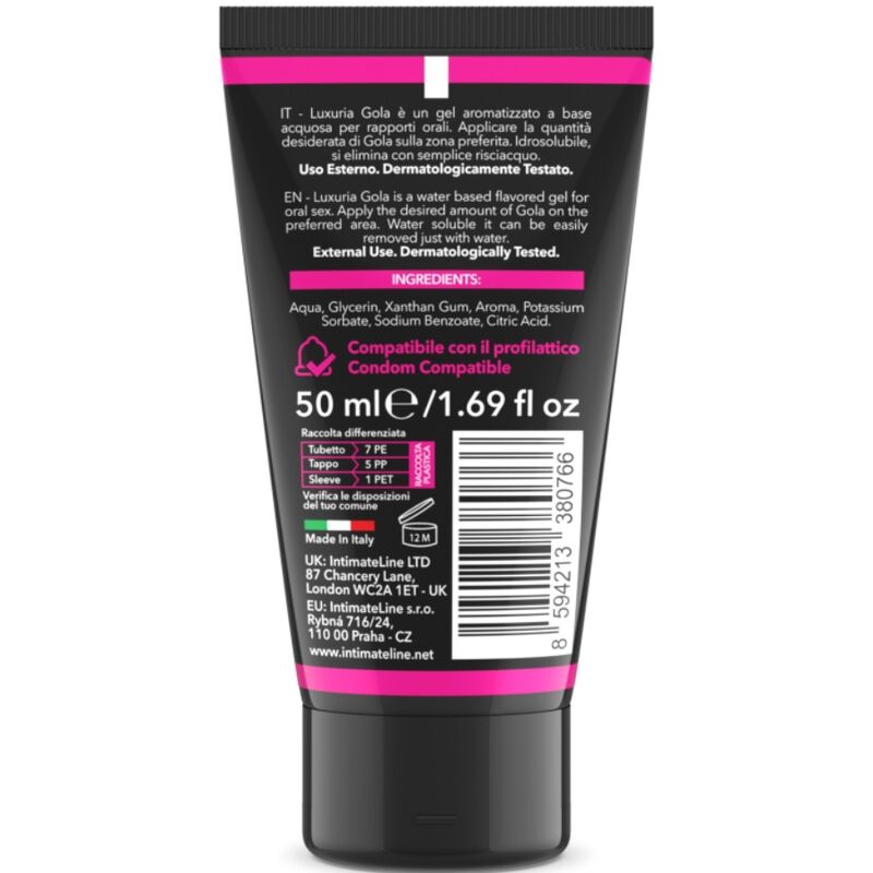 INTIMATELINE LUXURIA - CHERRY FLAVOURED ORAL SEX GEL 50 ML