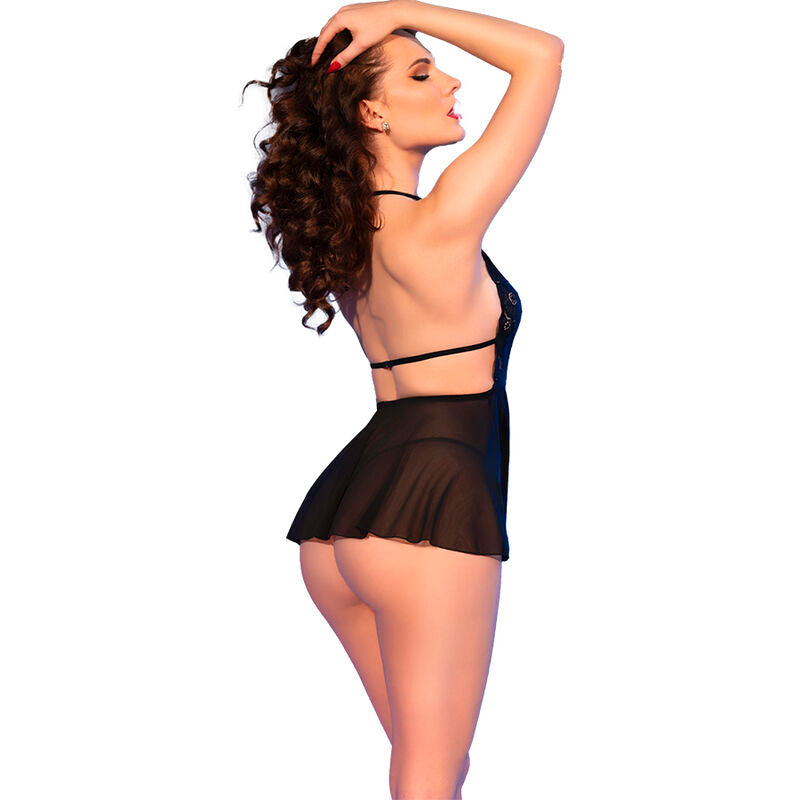 CHILIROSE - CR 4720 BABYDOLL E PERIZOMA NERO M - CHILIROSE BABYDOLLS | Lingerie Harness Boutique