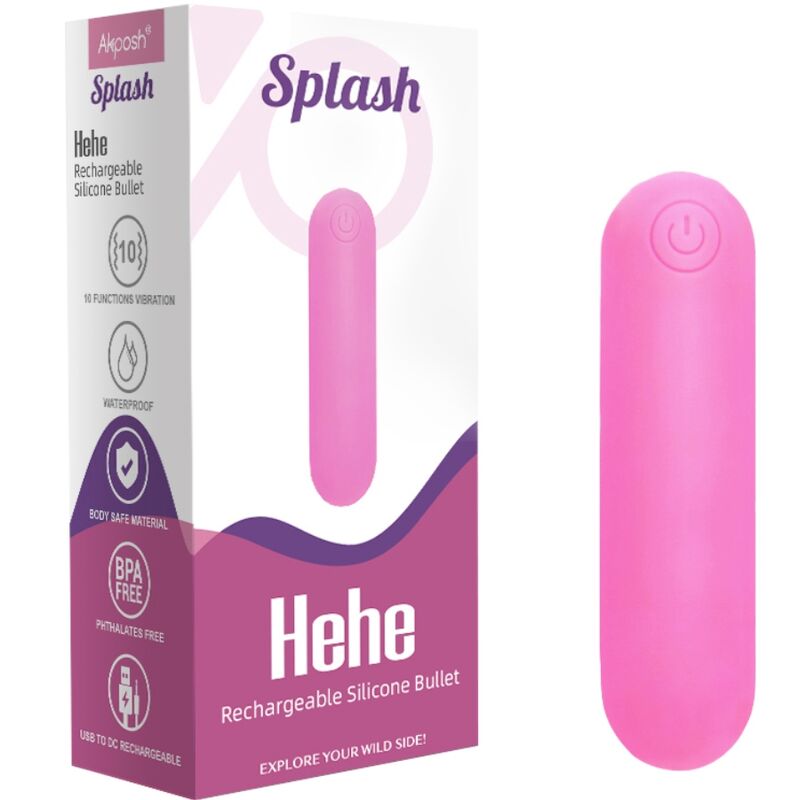 ARMONY - SPLASH HEHE VIBRATORE SPLASH BULLET IN SILICONE 10 VIBRAZIONI 65 X 15 CM ROSA - ARMONY STIMULATORS | Lingerie Harness Boutique