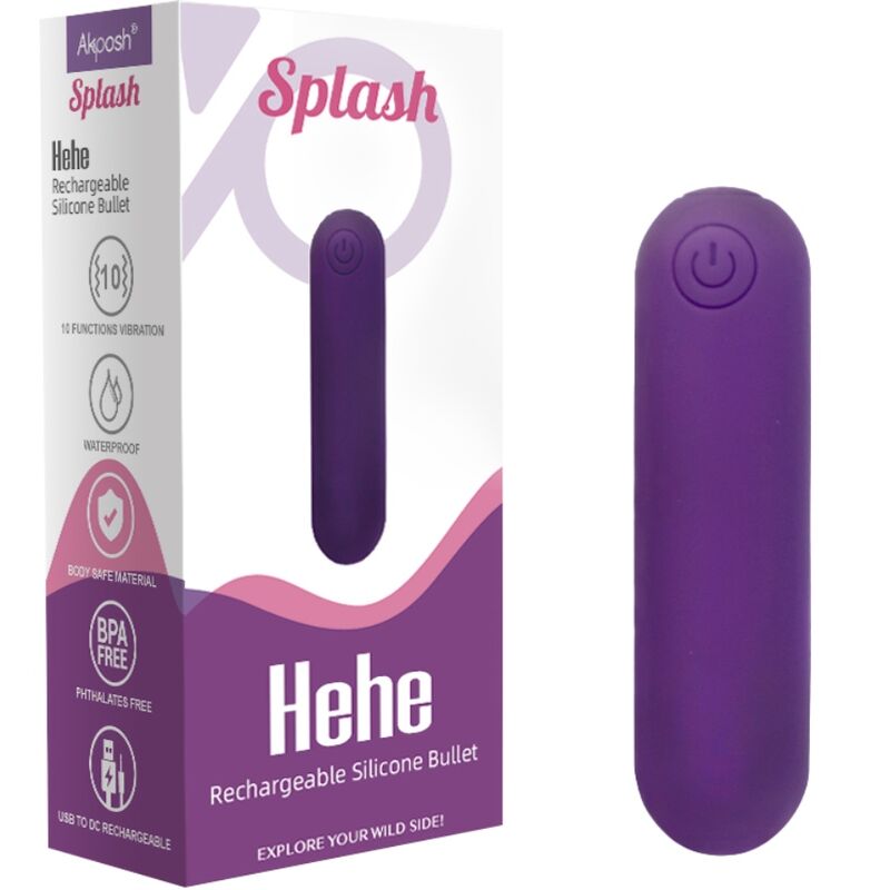 ARMONY - SPLASH HEHE VIBRATORE BULLET IN SILICONE 10 VIBRAZIONI 65 X 15 CM VIOLA - ARMONY STIMULATORS | Lingerie Harness Boutique