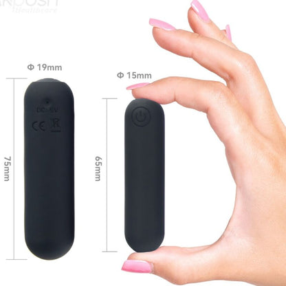 ARMONY - SPLASH HAHA VIBRATORE BULLET IN SILICONE 10 VIBRAZIONI 75 X 19 CM NERO - ARMONY STIMULATORS | Lingerie Harness Boutique