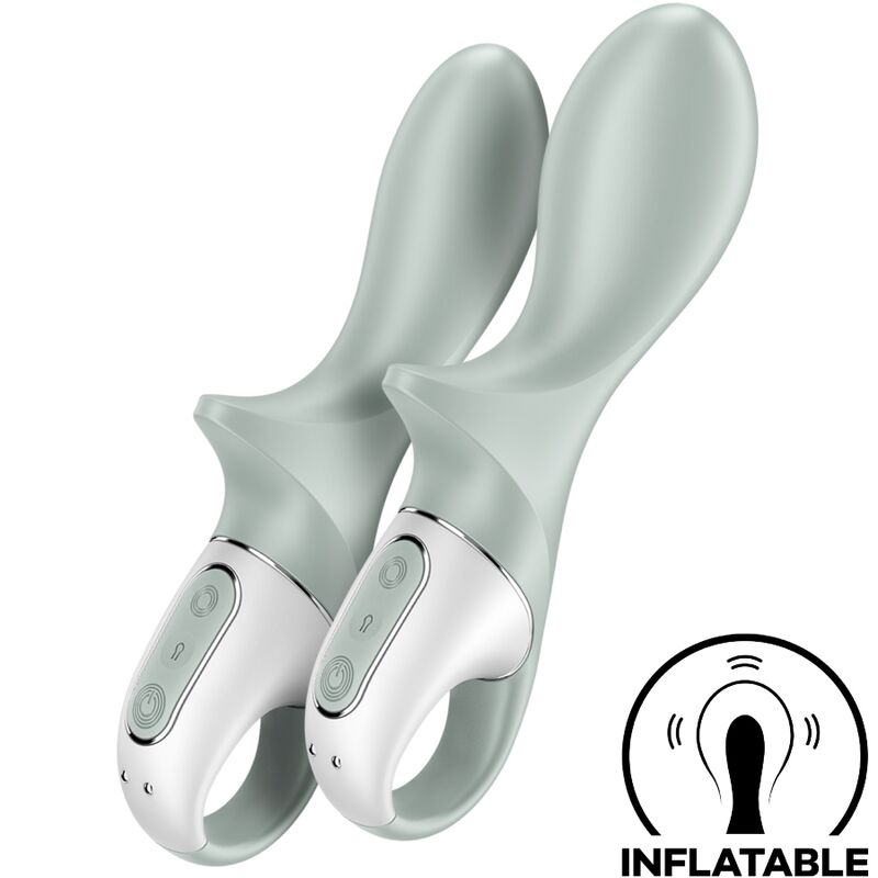SATISFYER - AIR PUMP BOOTY 3 VIBRATORE ANALE GONFIABILE GRIGIO VERDE - SATISFYER VIBRATOR | Lingerie Harness Boutique