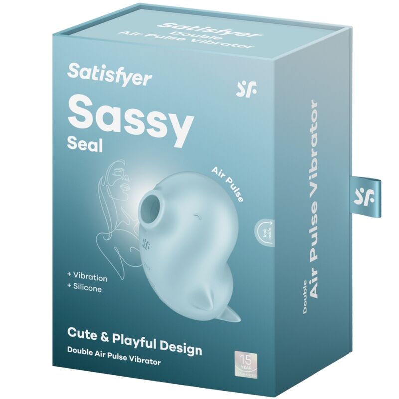 SATISFYER - SASSY SEAL STIMOLATORE E VIBRATORE BLU - SATISFYER AIR PULSE | Lingerie Harness Boutique