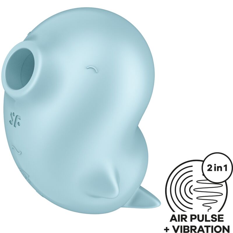 SATISFYER - SASSY SEAL STIMOLATORE E VIBRATORE BLU - SATISFYER AIR PULSE | Lingerie Harness Boutique