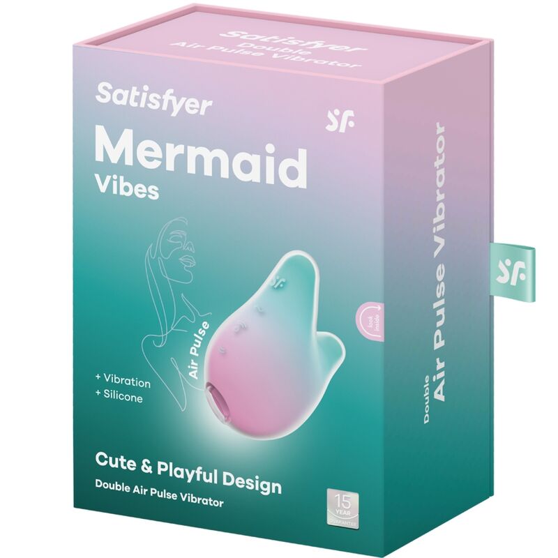 SATISFYER - MERMAID VIBES STIMOLATORE E VIBRATORE MENTA E ROSA - SATISFYER AIR PULSE | Lingerie Harness Boutique