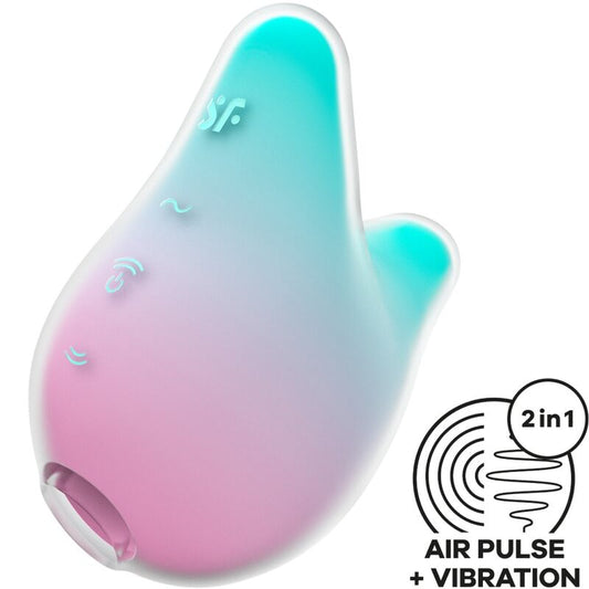 SATISFYER - MERMAID VIBES STIMOLATORE E VIBRATORE MENTA E ROSA - SATISFYER AIR PULSE | Lingerie Harness Boutique