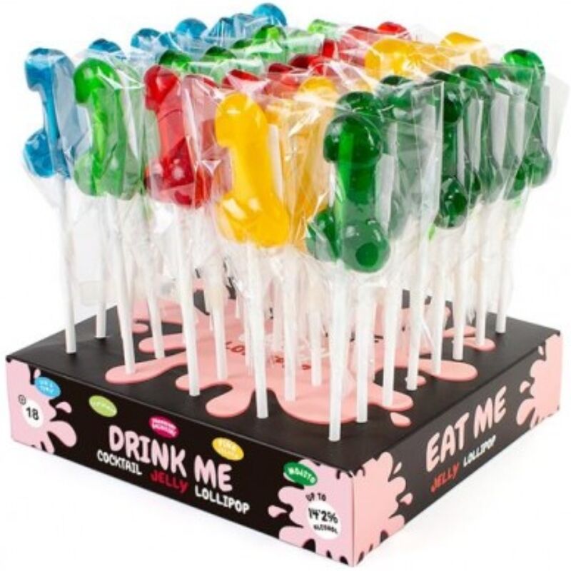 SECRETPLAY - DISPLAY ASSORTMENT PENIS LOLLIPPERS WITH ALCOHOL 40 UNITS