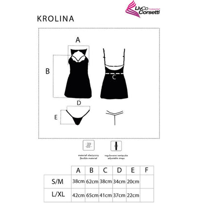LIVCO CORSETTI FASHION - KROLINA LC 90734 CHEMISE + PERIZOMA NERO L/XL - LIVCO CORSETTI SETS | Lingerie Harness Boutique