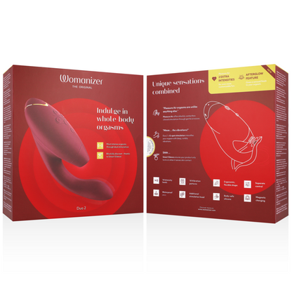 WOMANIZER - STIMOLATORE DUO 2 BORDEAUX - WOMANIZER | Lingerie Harness Boutique
