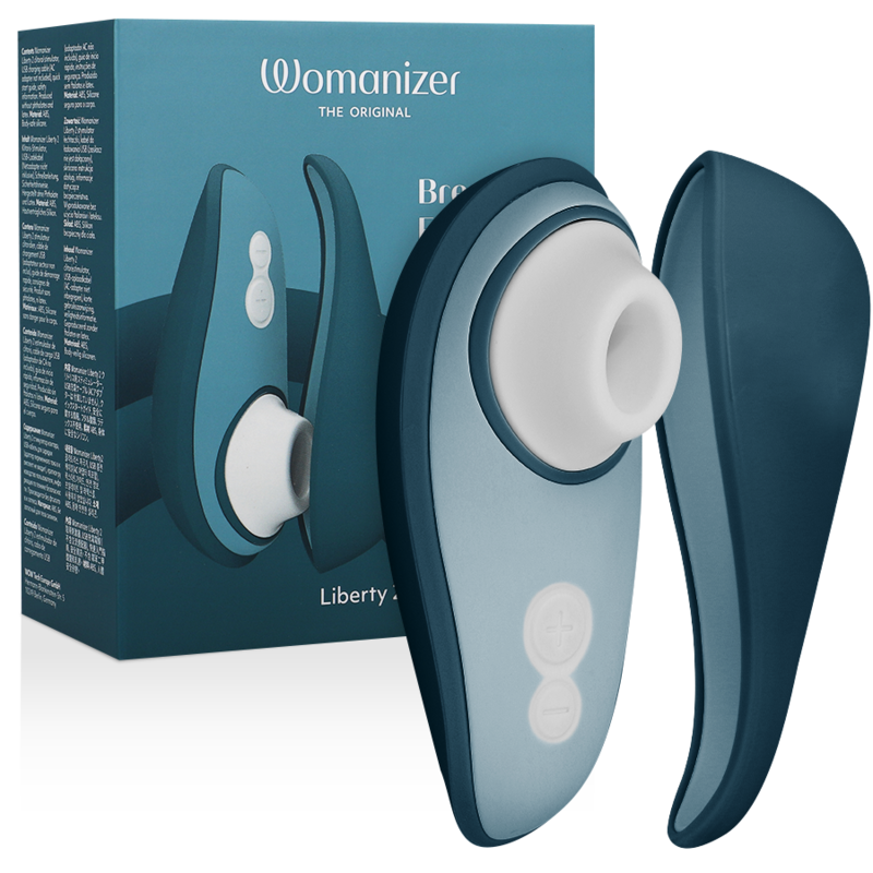 WOMANIZER - LIBERTY 2 STIMOLATORE CLITORIDEO E ASPIRAZIONE BLU - WOMANIZER | Lingerie Harness Boutique
