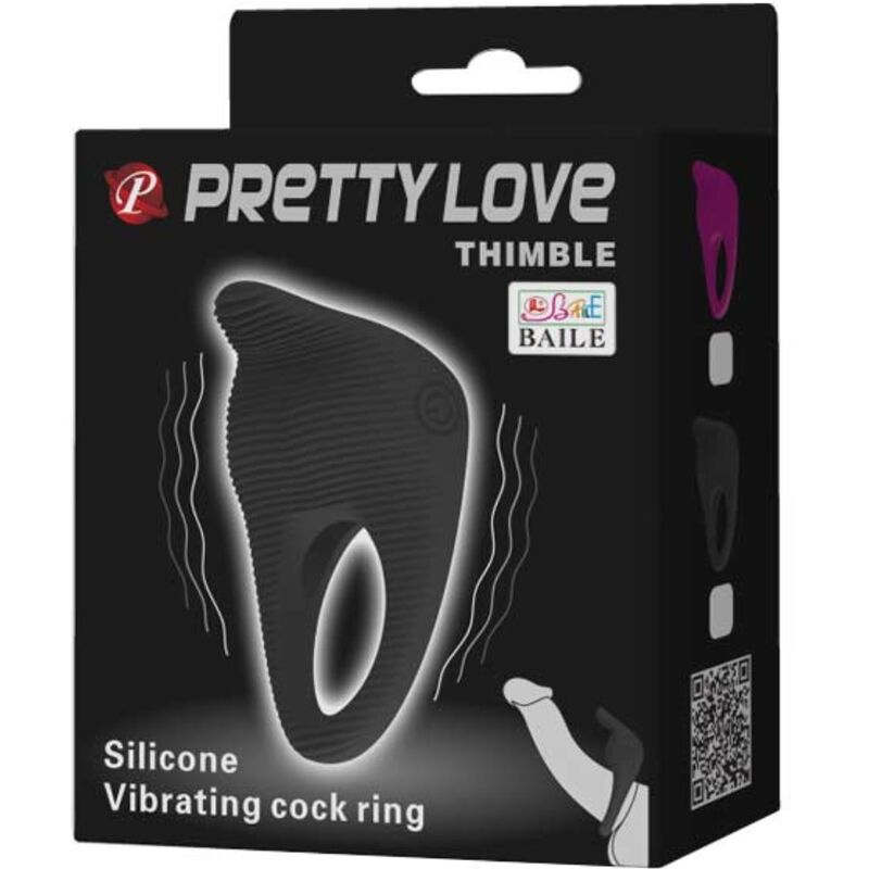 PRETTY LOVE - THIMBLE ANELLO VIBRATORE NERO - PRETTY LOVE MALE | Lingerie Harness Boutique