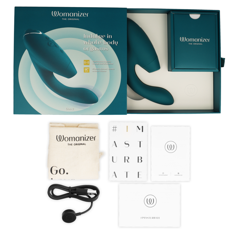 WOMANIZER - STIMOLATORE DUO 2 BLU PETROL - WOMANIZER | Lingerie Harness Boutique