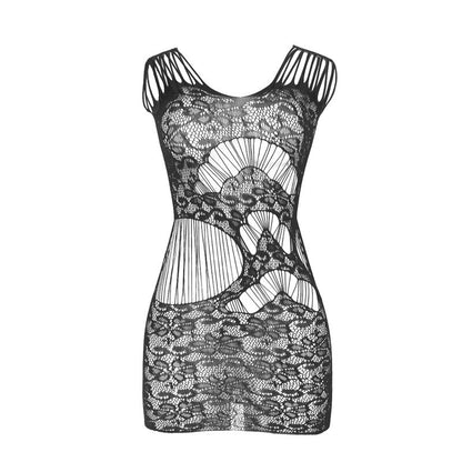 SUBBLIME - 951771 VESTITO LUNGO CON SCHIENA APERTA A RETE NERO TAGLIA UNICA - SUBBLIME DRESSES | Lingerie Harness Boutique