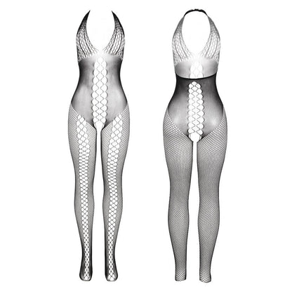 SUBBLIME - 951832 BODYSTOCKING CON SCHIENA APERTA E DETTAGLI INCROCIATI NERO TAGLIA UNICA - SUBBLIME BODYSTOCKINGS | Lingerie Harness Boutique