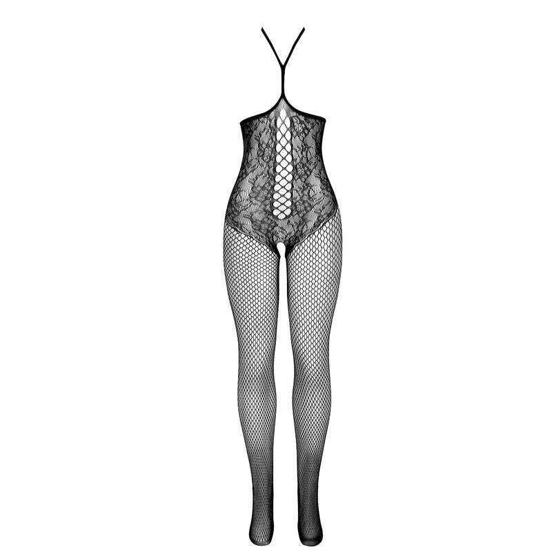 SUBBLIME - 951849 BODYSTOCKING A RETE CON COPPA APERTA E COLLO AL CENTRO NERO TAGLIA UNICA - SUBBLIME BODYSTOCKINGS | Lingerie Harness Boutique