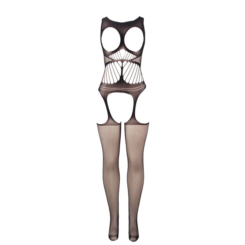 SUBBLIME - 951900 BODYSTOCKING A RETE SENZA CAVALLO CON COPPA E SPALLE APERTE NERO TAGLIA UNICA - SUBBLIME BODYSTOCKINGS | Lingerie Harness Boutique