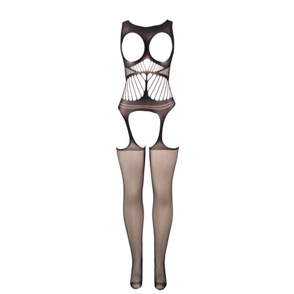 SUBBLIME - 951900 BODYSTOCKING A RETE SENZA CAVALLO CON COPPA E SPALLE APERTE NERO TAGLIA UNICA - SUBBLIME BODYSTOCKINGS | Lingerie Harness Boutique
