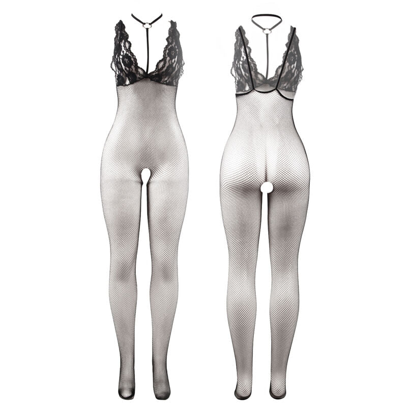SUBBLIME - 951993 BODYSTOCKING A RETE TRASPARENTE NERA SENZA CAVALLO TAGLIA UNICA - SUBBLIME BODYSTOCKINGS | Lingerie Harness Boutique