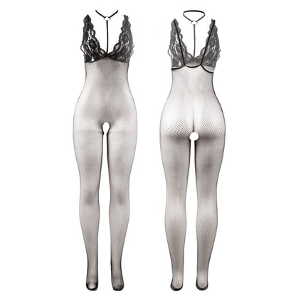 SUBBLIME - 951993 BODYSTOCKING A RETE TRASPARENTE NERA SENZA CAVALLO TAGLIA UNICA - SUBBLIME BODYSTOCKINGS | Lingerie Harness Boutique