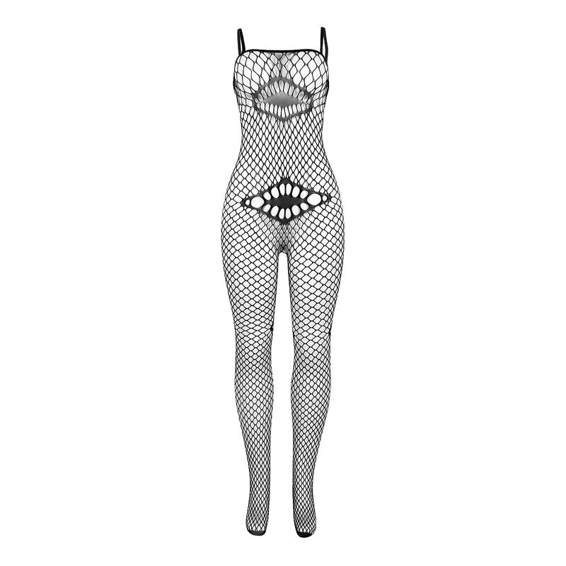 SUBBLIME - 952112 BODYSTOCKING A RETE CON DETTAGLI SU PETTO E PANCIA NERO TAGLIA UNICA - SUBBLIME BODYSTOCKINGS | Lingerie Harness Boutique