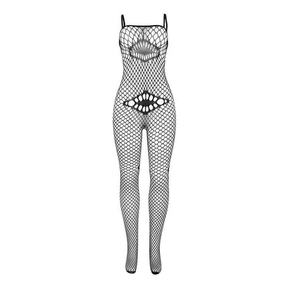 SUBBLIME - 952112 BODYSTOCKING A RETE CON DETTAGLI SU PETTO E PANCIA NERO TAGLIA UNICA - SUBBLIME BODYSTOCKINGS | Lingerie Harness Boutique