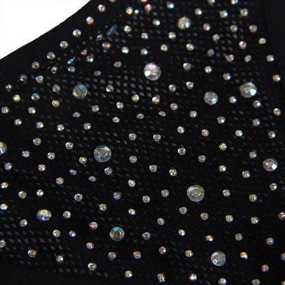 SUBBLIME - 952174 BODYSTOCKING A RETE CON GUANTI E STRASS NERO TAGLIA UNICA - SUBBLIME BODYSTOCKINGS | Lingerie Harness Boutique
