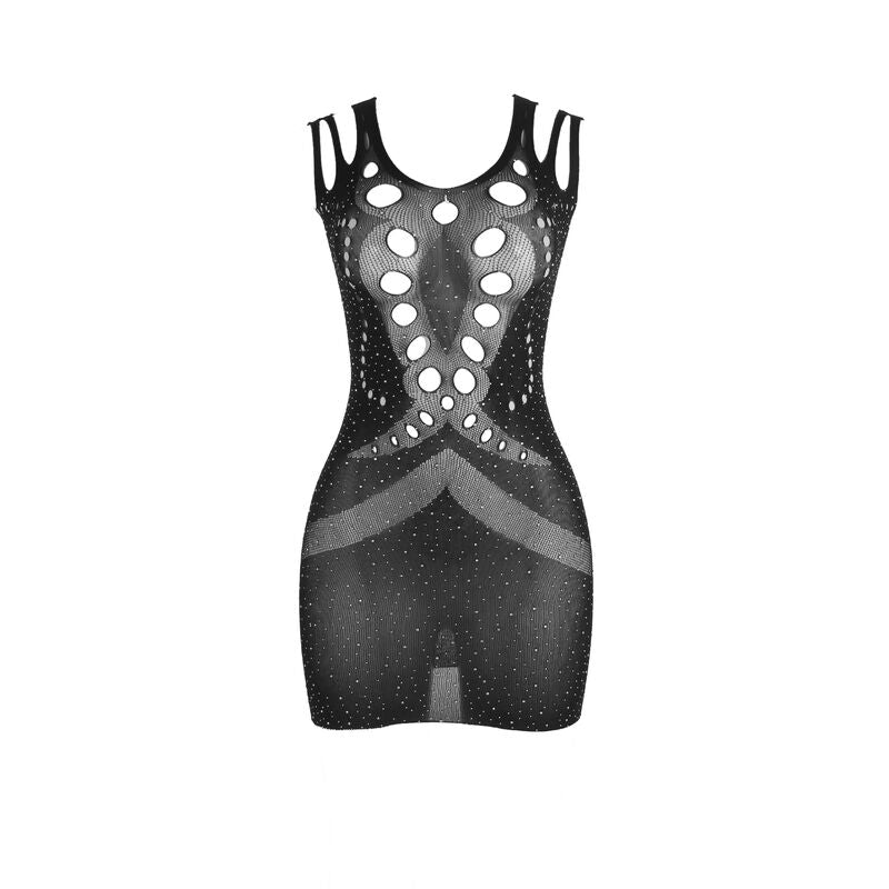 SUBBLIME - 952198 VESTITO A RETE CON DIAMANTI BRILLANTI NERO TAGLIA UNICA - SUBBLIME DRESSES | Lingerie Harness Boutique