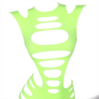 SUBBLIME - 952280 VESTITO ELASTICO A RETE MANICA LUNGA VERDE TAGLIA UNICA - SUBBLIME DRESSES | Lingerie Harness Boutique