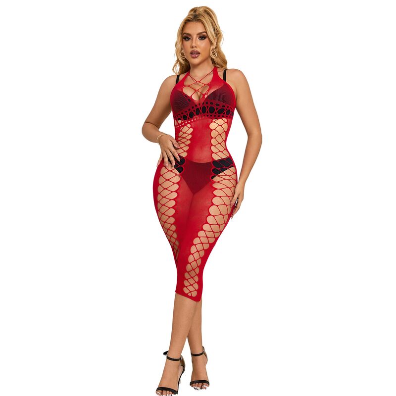 SUBBLIME - 952327 VESTITO LUNGO A RETE ROSSO TAGLIA UNICA - SUBBLIME DRESSES | Lingerie Harness Boutique