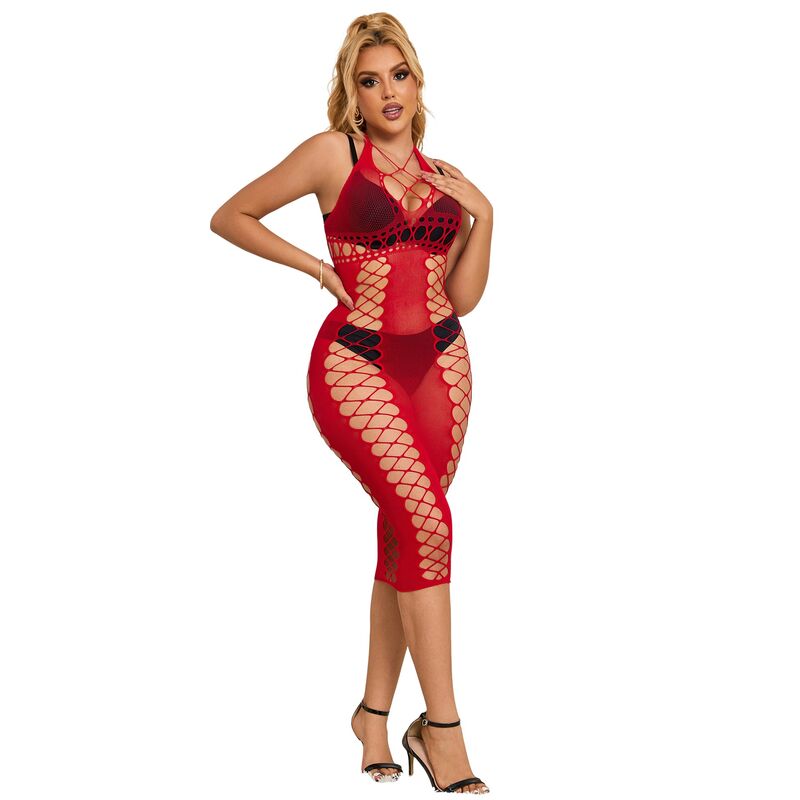 SUBBLIME - 952327 VESTITO LUNGO A RETE ROSSO TAGLIA UNICA - SUBBLIME DRESSES | Lingerie Harness Boutique