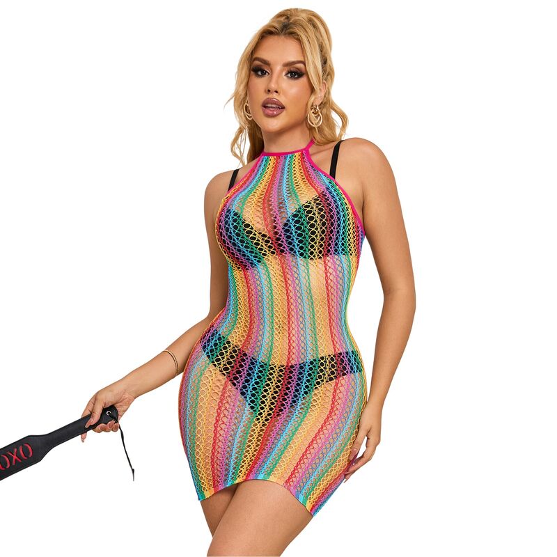 SUBBLIME - 952341 VESTITO A RETE ARCOBALENO TAGLIA UNICA - SUBBLIME DRESSES | Lingerie Harness Boutique