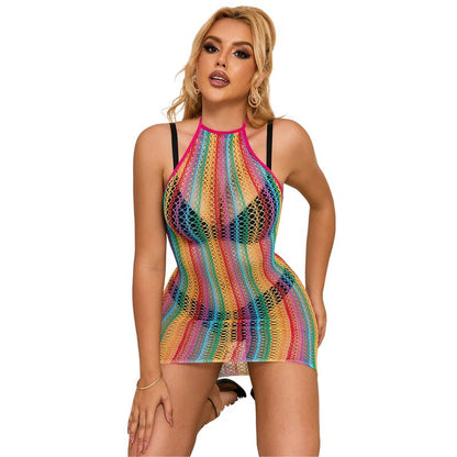 SUBBLIME - 952341 VESTITO A RETE ARCOBALENO TAGLIA UNICA - SUBBLIME DRESSES | Lingerie Harness Boutique