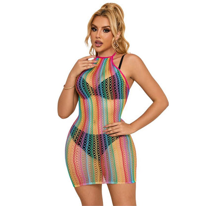 SUBBLIME - 952341 VESTITO A RETE ARCOBALENO TAGLIA UNICA - SUBBLIME DRESSES | Lingerie Harness Boutique