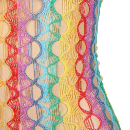 SUBBLIME - 952365 VESTITO A RETE CON SPALLE NUDE ARCOBALENO TAGLIA UNICA - SUBBLIME DRESSES | Lingerie Harness Boutique