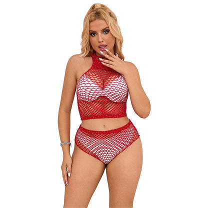 SUBBLIME - 952402 SET RETE CON DIAMANTI ROSA TAGLIA UNICA - SUBBLIME SETS | Lingerie Harness Boutique